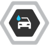 wash method logo - car with water drop icon