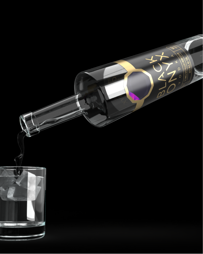 black onyx vodka label design
