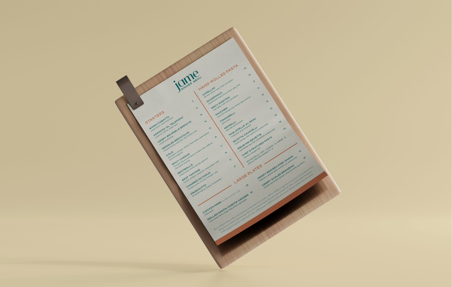 jame restaurant brand design