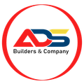 Red and blue ADS Builders & Company logo inside a red circle on a white background