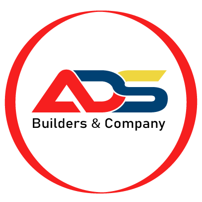 Red and blue ADS Builders & Company logo inside a red circle on a white background