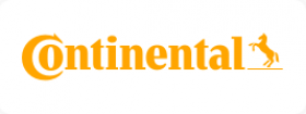 the continental logo is orange and white on a white background .