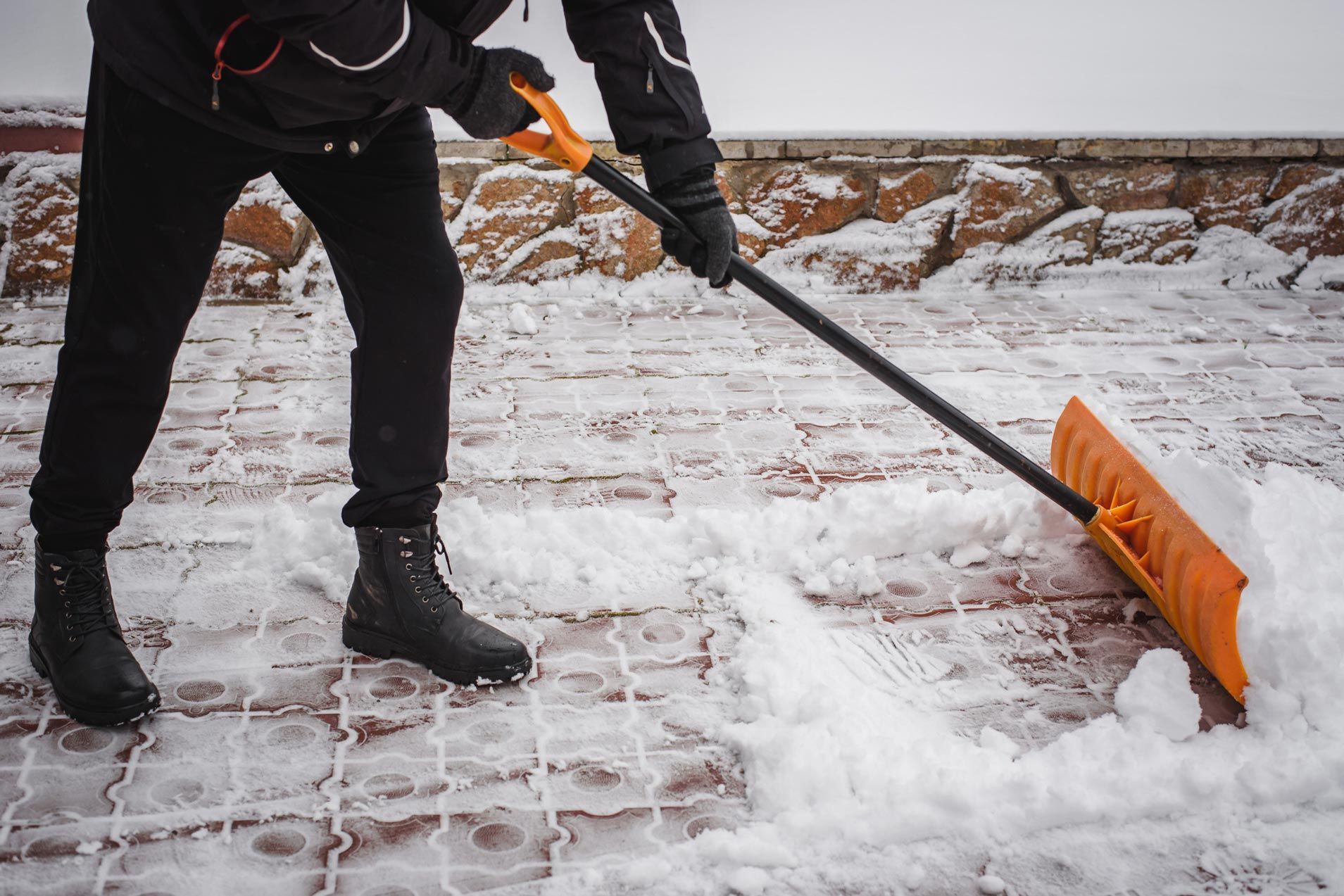 Removing Snow On Walkway — Belleville, IL — WD Lawn Care Removing Snow On Walkway — Belleville, IL — WD Lawn Care