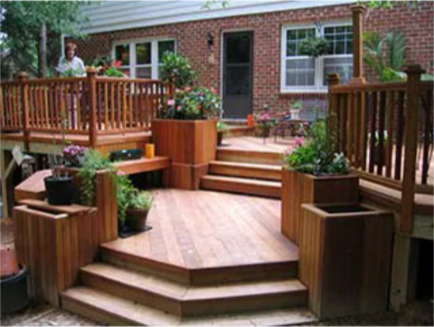 Completed deck construction project in Cary, NC