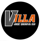 Villa Junk Removal LLC logo with black circle background, gray and orange text.