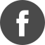 A white f in a black circle on a white background.