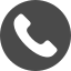 A white phone icon in a black circle on a white background.