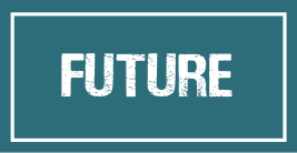 The word future is written in white on a blue background.