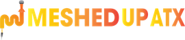 MESHEDUP ATX logo in orange with a stylized city skyline icon and Wi-Fi signal
