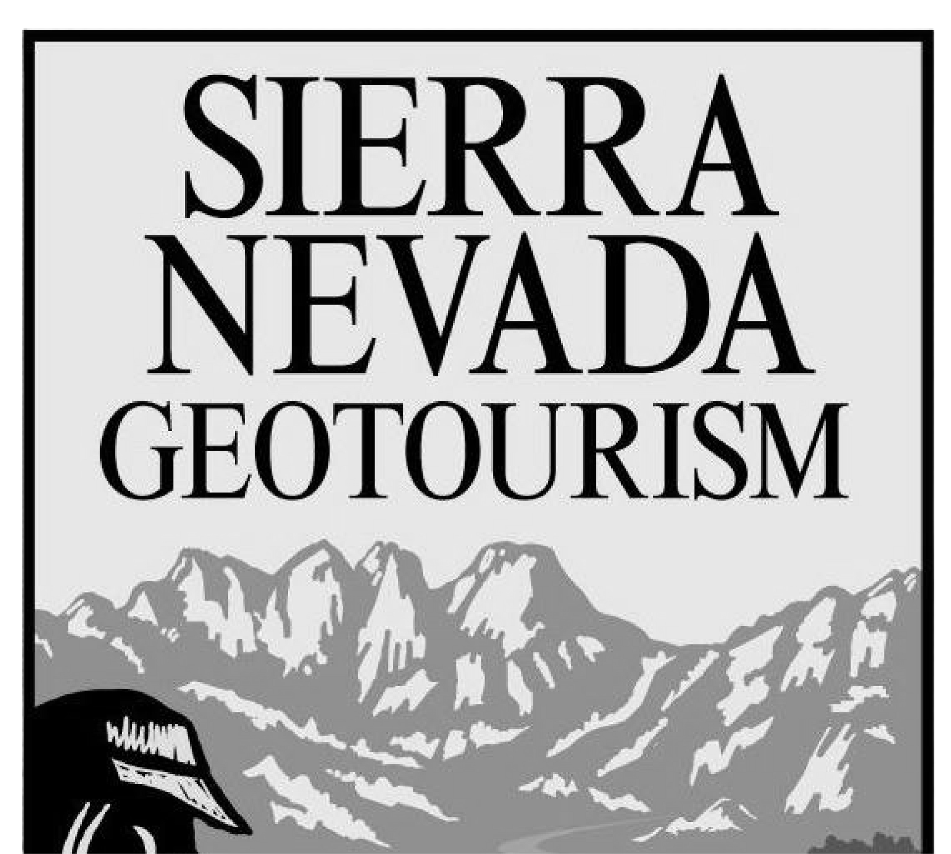 Sierra Nevada Geotourism logo with mountains in black, white, and gray