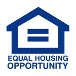 Blue house outline with an equal sign, 