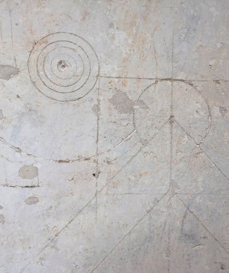 Architects Drawing on wall at Acton Court