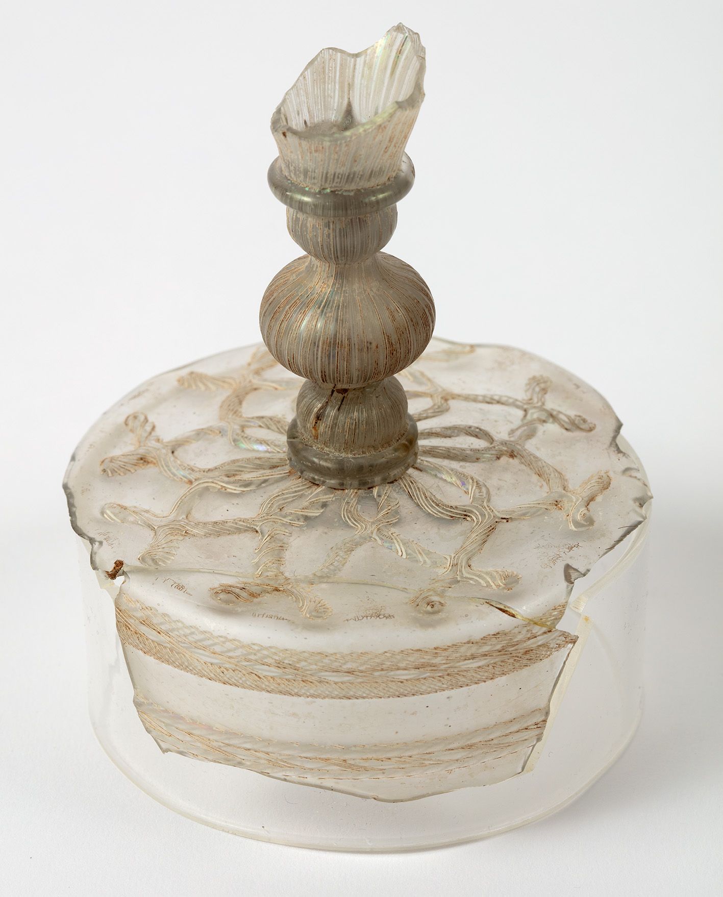 A glass container lid