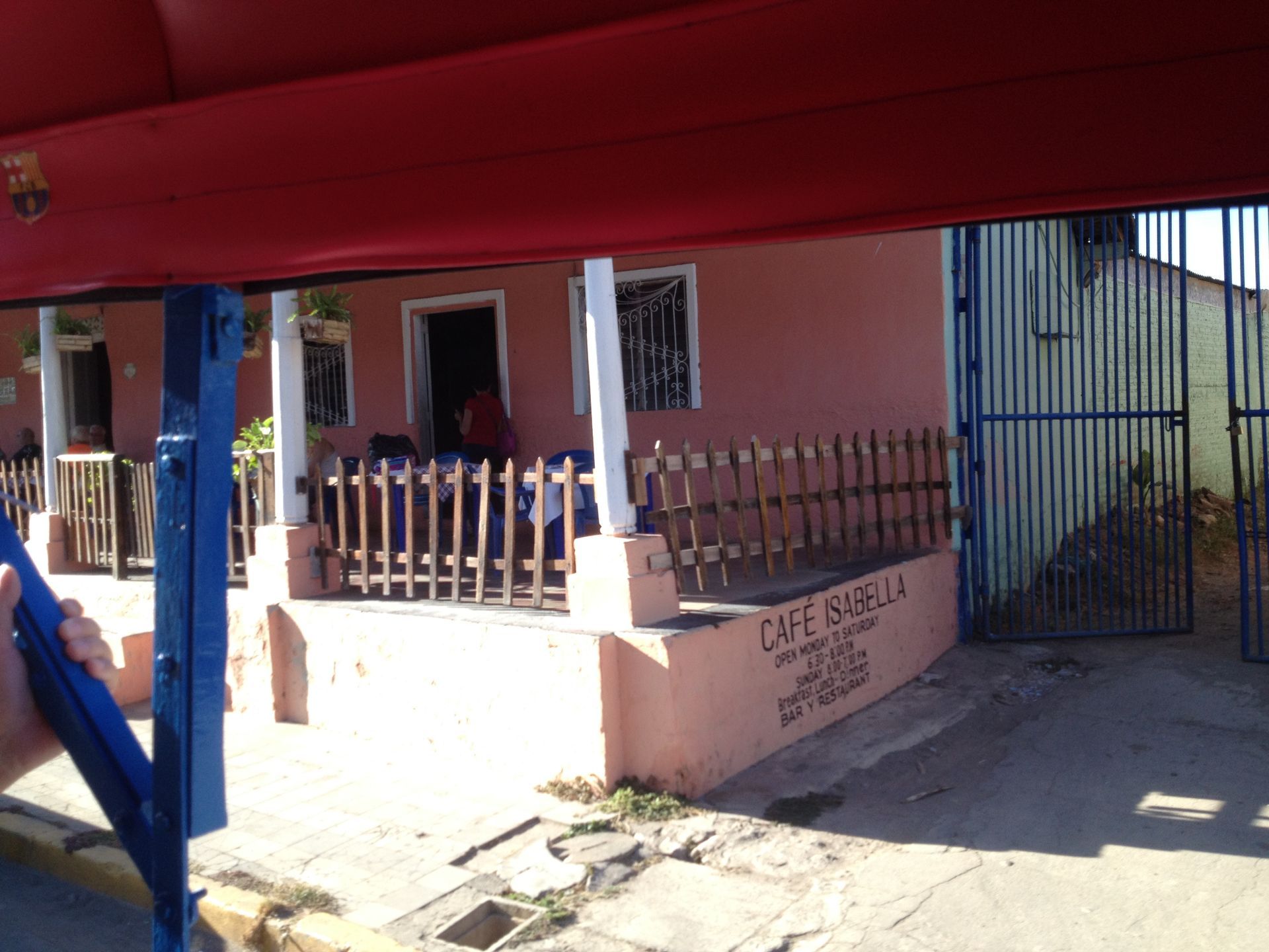 A red-roofed cafe 