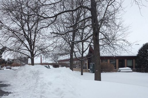 Residential Area With Snow