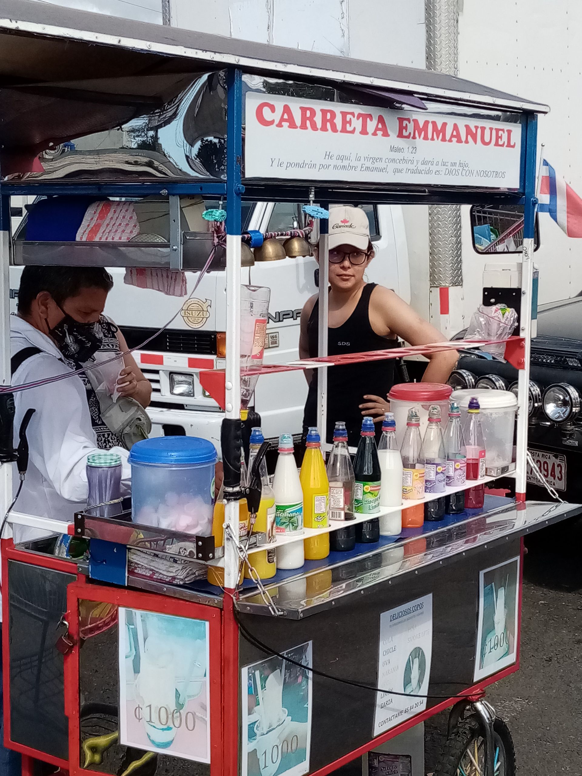 Cart selling drinks, named 