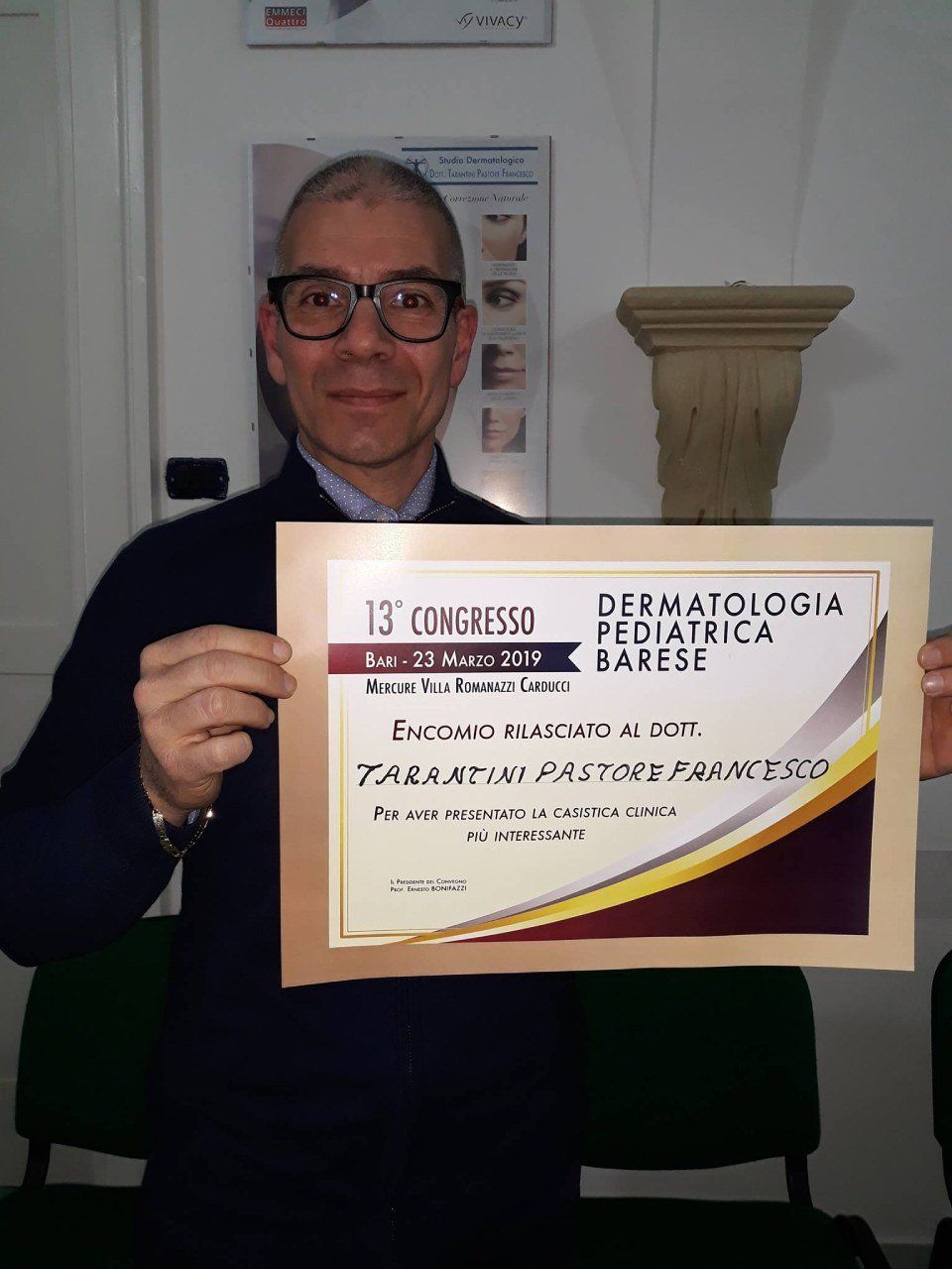 certificato di partecipazione al congresso sulla dermatologia pediatrica