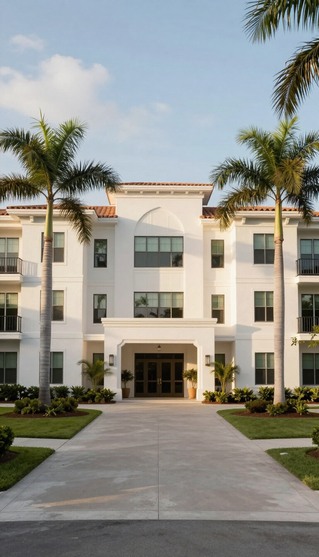 Well-maintained Florida apartment community exterior