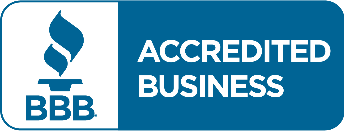 BBB Accredited Business logo with blue and white design