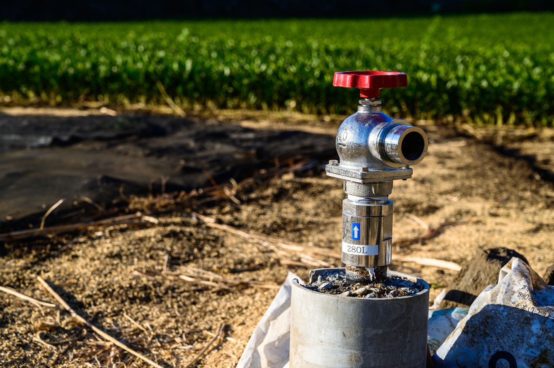 System for pumping irrigation water for agriculture on farmland.