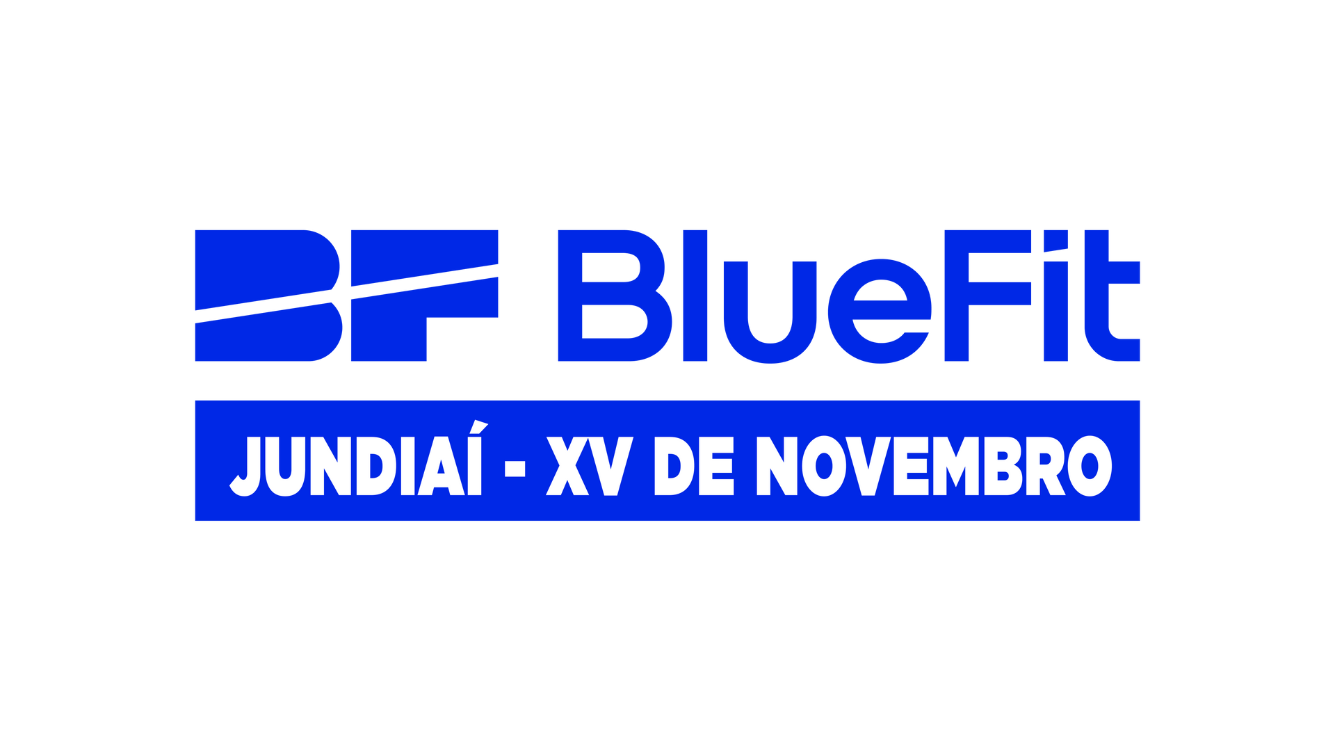 BlueFit logo in blue with “Jundiaí - XV de Novembro” text