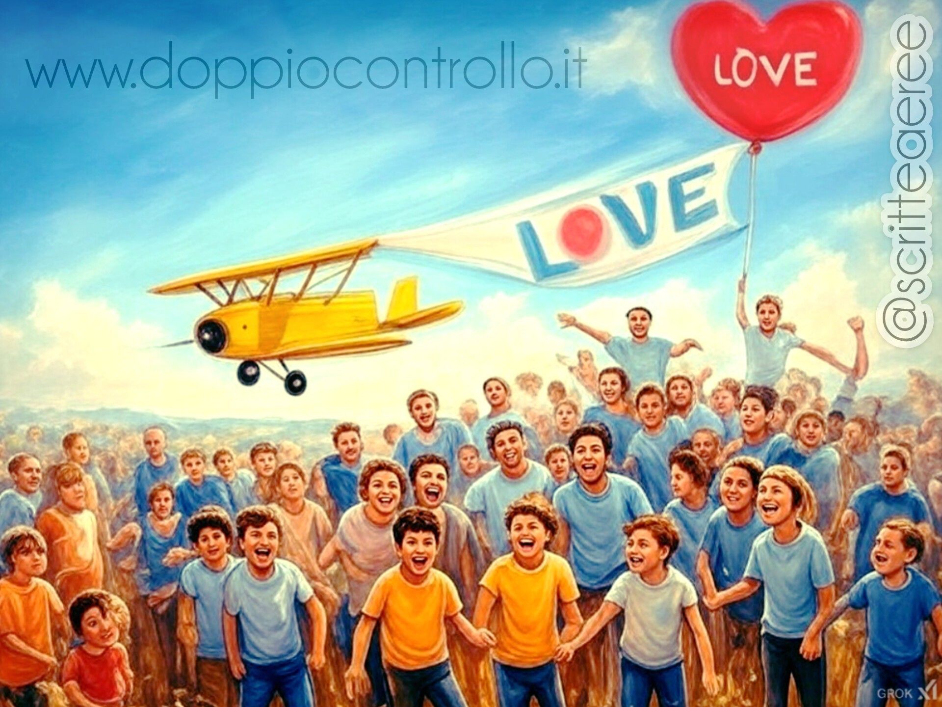 LovePlane messaggio aereo copertina sito.