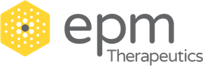 EPM Therapeutics Business Logo with Yellow Hexagon and Flower Design