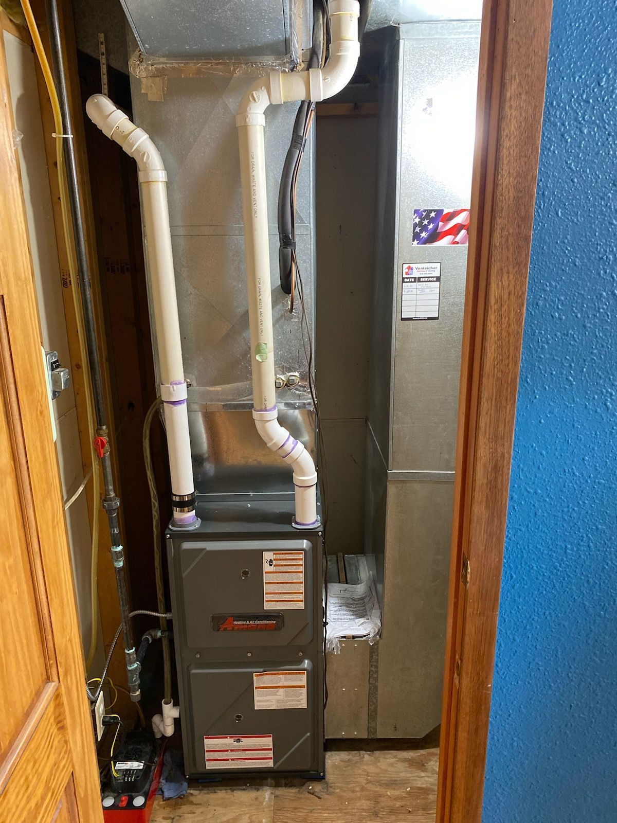 A furnace installation in Washington, IA by Venteicher Heating and Cooling