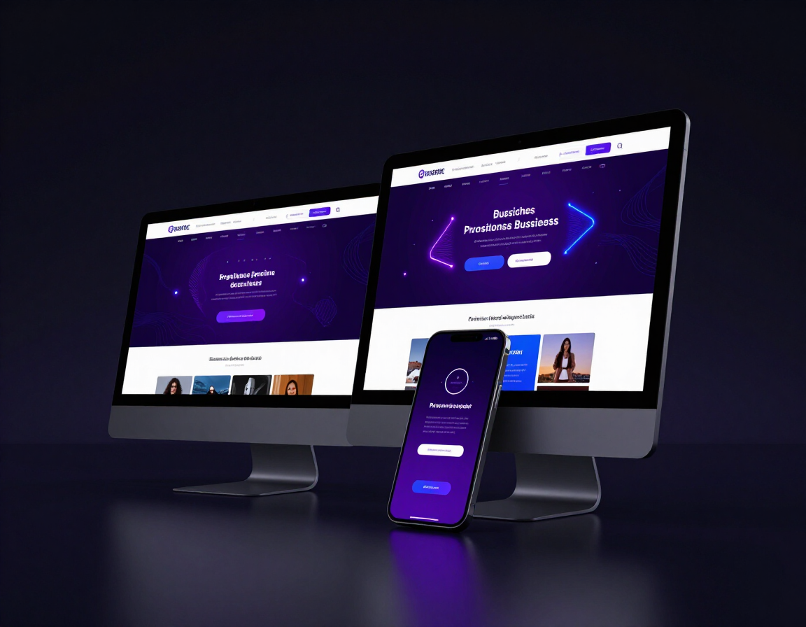 Mockup de site web professionnel sur desktop et mobile