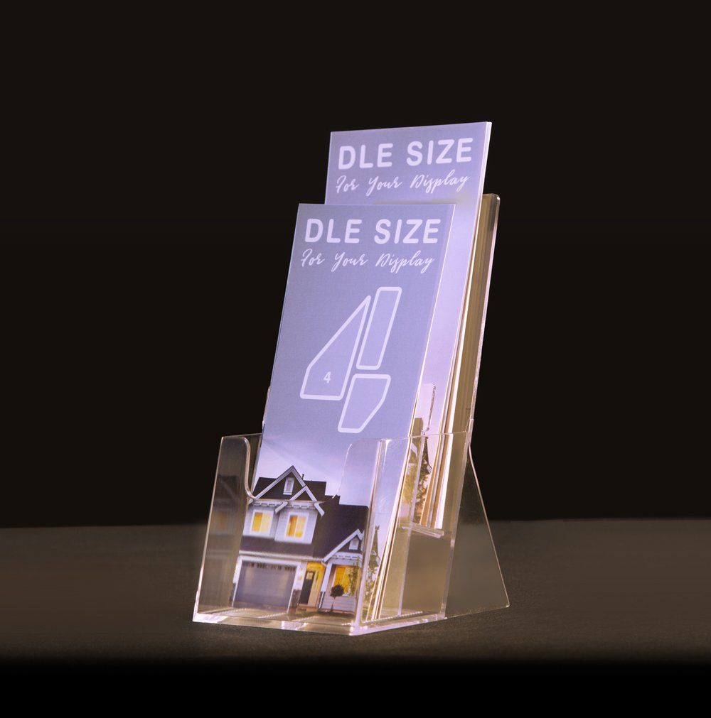 4 Displays DLe Clear Brochure holder for desktop display