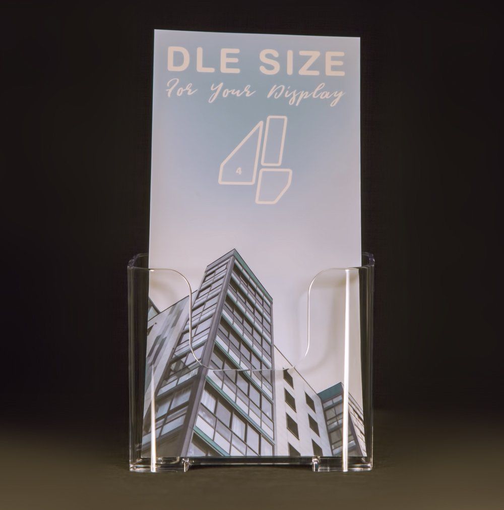 4 Displays DLe Clear Brochure holder for desktop display