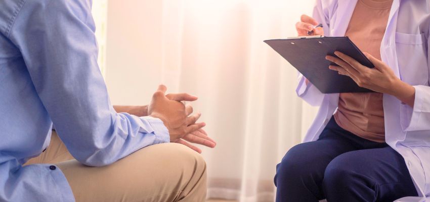 The man consulted a doctor for psychotherapy.