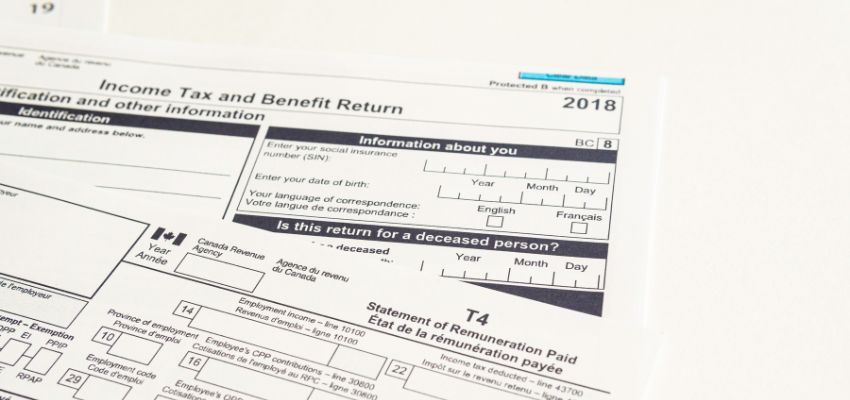 A form for Income Tax and Benefit Return.