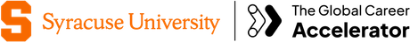 Syracuse University and The Global Career Accelerator logos