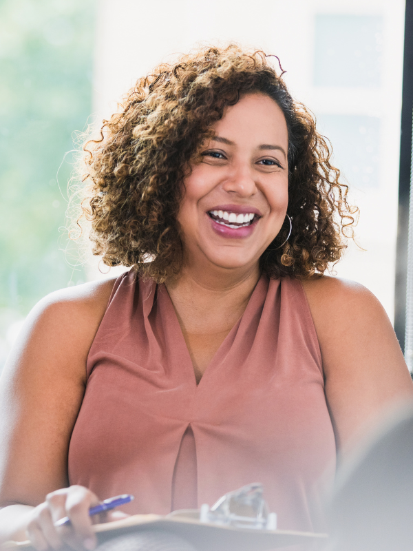 happy woman smiling