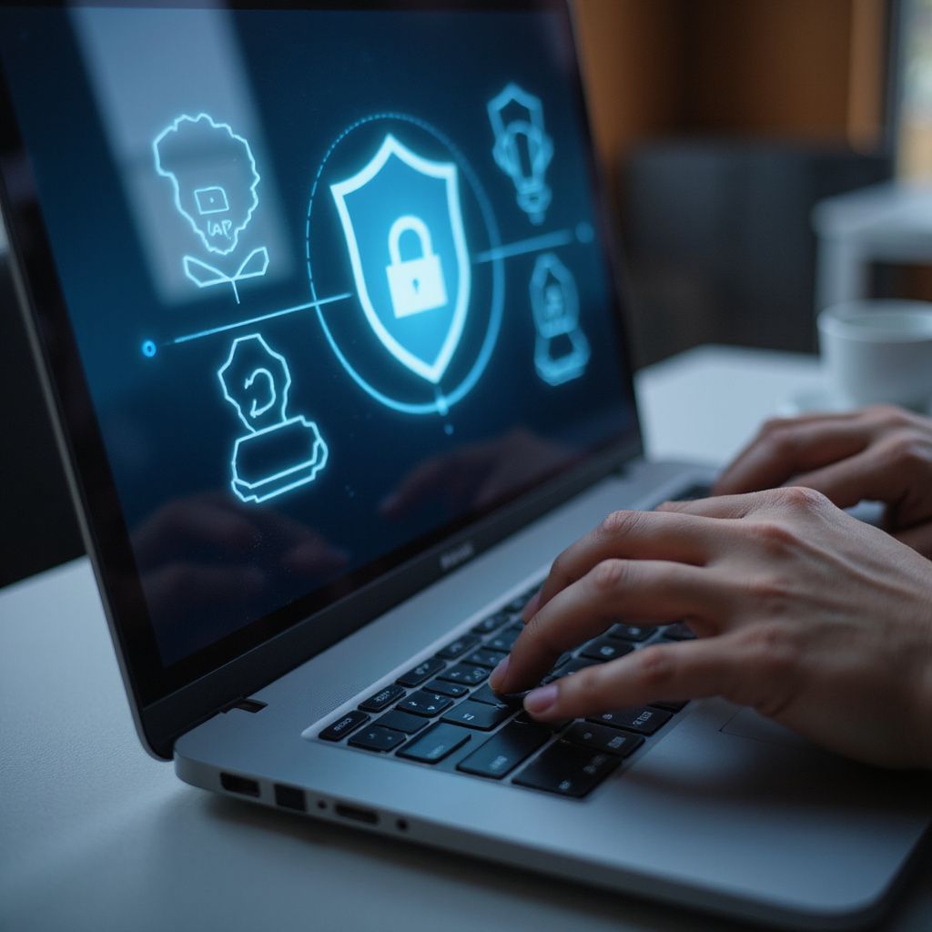 security pictures on computer screen