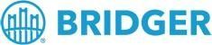 BRIDGER logo with blue text and circular blue icon on white background