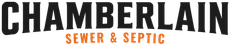 Chamberlain Sewer & Septic logo in black and orange text