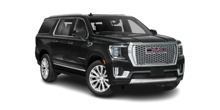 A black chevrolet suburban suv is shown on a white background.