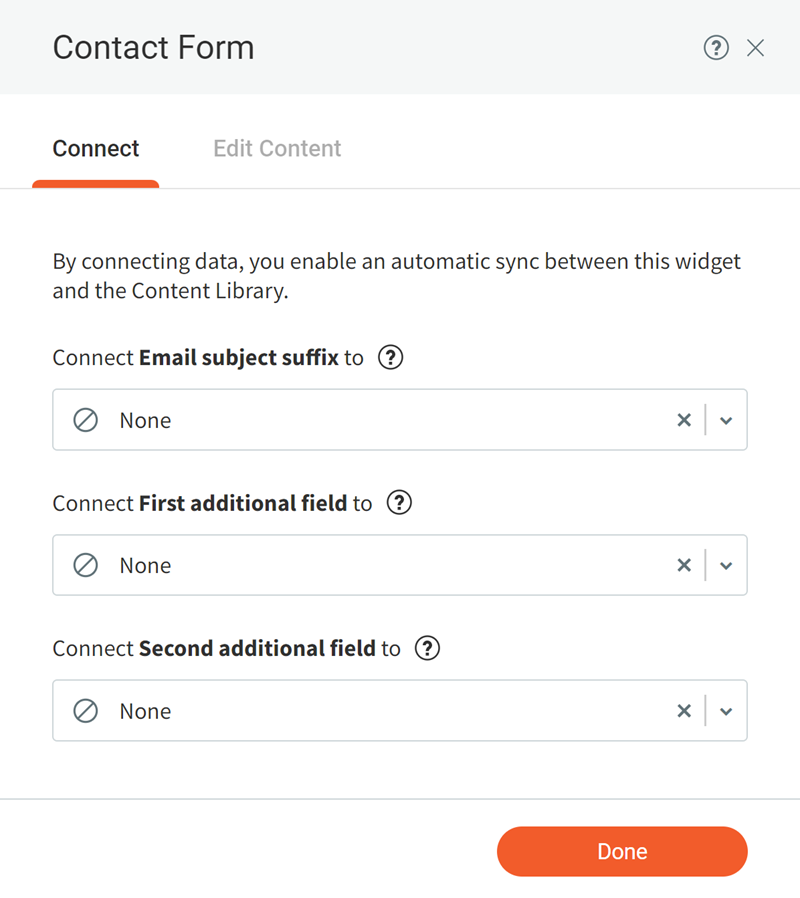 A screenshot of the contact form window.