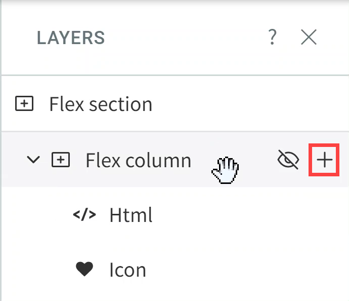 A screenshot of a web page showing a flex section and a flex column.