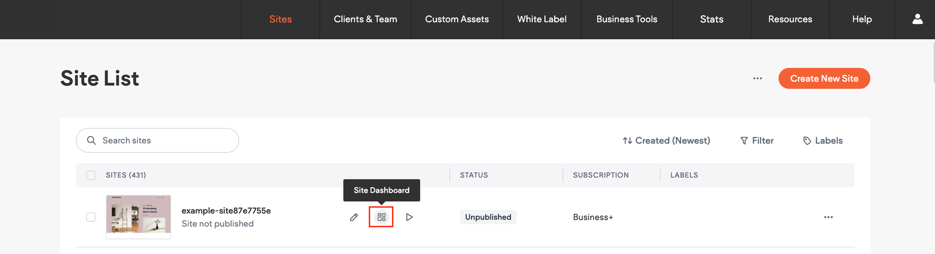 A screenshot of a website showing a list of products.