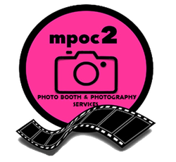 A logo for mpoc2 photo booth and photography services