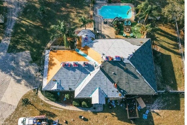 Roof installation of a house in North Central Florida 