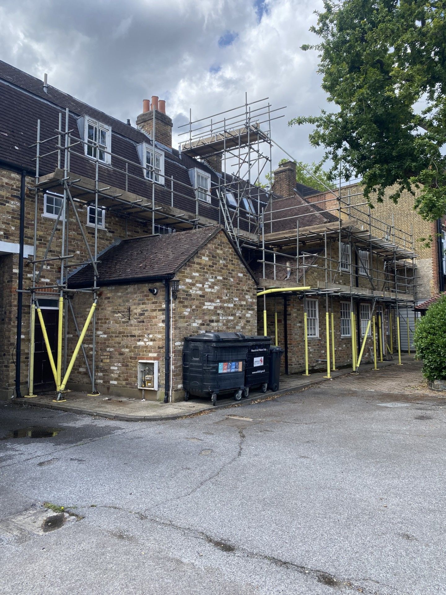 Domestic scaffolding installed on a house in Potters Bar