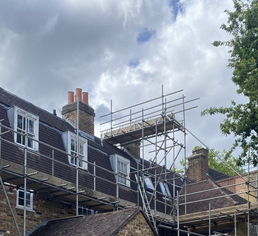 Domestic scaffolding installed on a house in Potters Bar