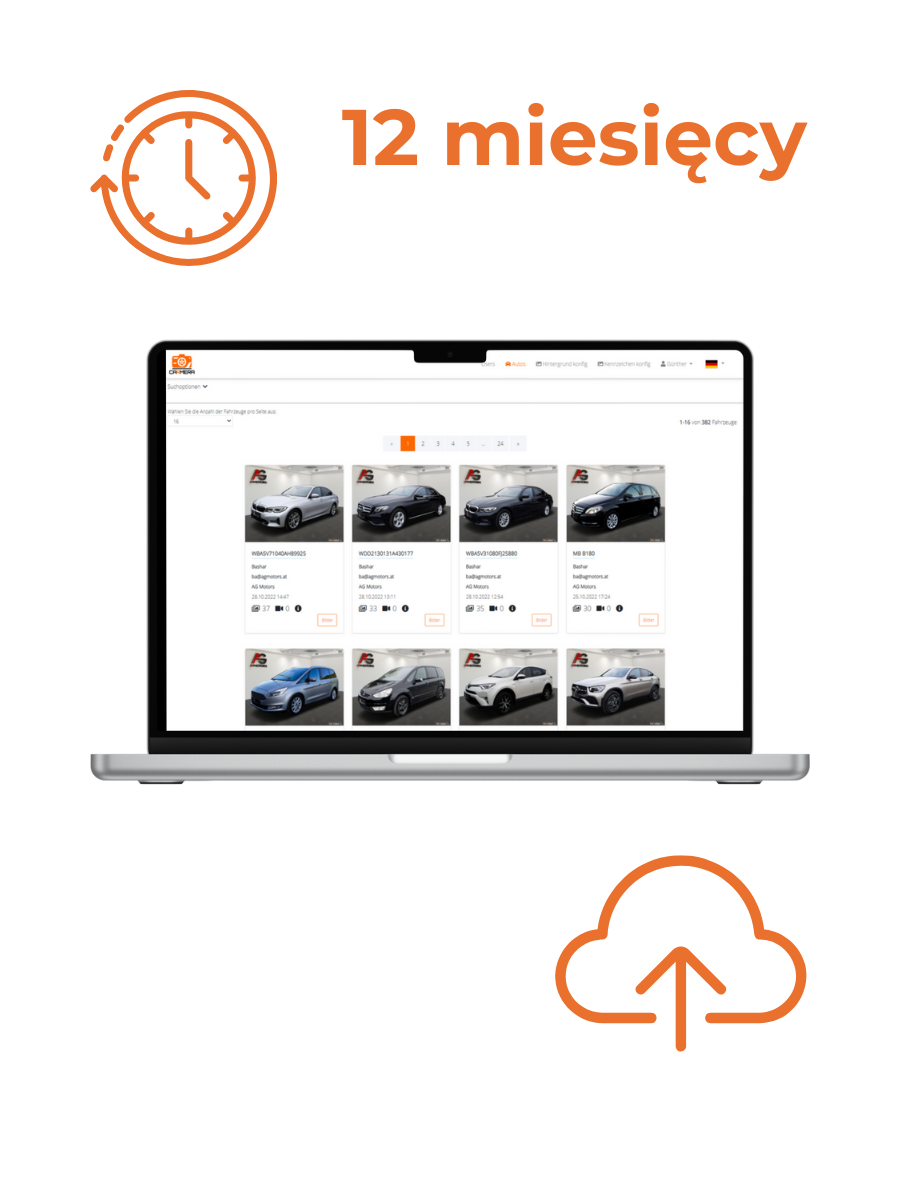 Ein Laptop ist auf einer Website geöffnet, auf der steht 12 Monate