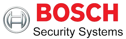 The logo for bosch security systems is shown on a white background.
