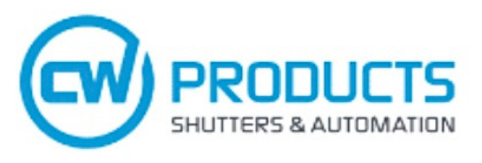 CW Products logo in blue with “Shutters & Automation” text on white background