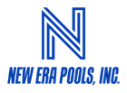 Blue stylized "N" logo above the text "NEW ERA POOLS, INC."